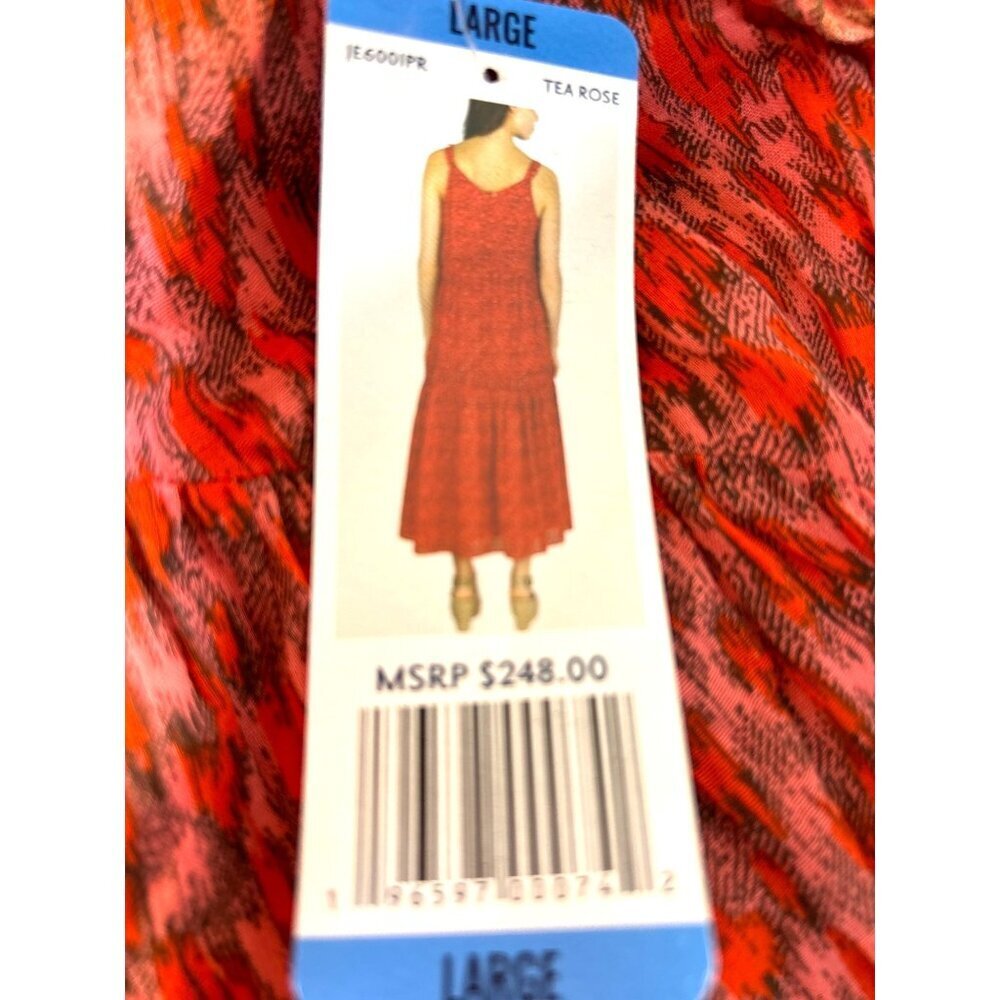 Joie Womens Maxi Sun Dress Orange Multi V-Neck Sleevless Lined Size L NWT - Picture 7 of 8